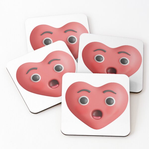 Item preview, Surprised heart shape emoji 3d illustration designed and sold by GulArt.