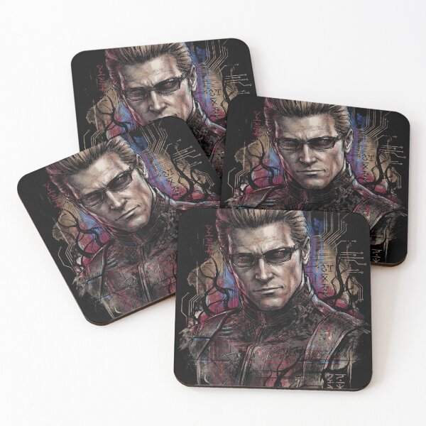 Item preview, RE Wesker Black Trenchcoat Red Glow Eyes Horror Portrait designed and sold by Senpaiwaves.