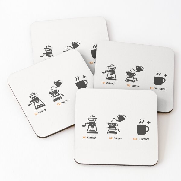 Item preview, Grind Brew Survive Coffee Morning Routine Minimalist Art designed and sold by SplashTastic.