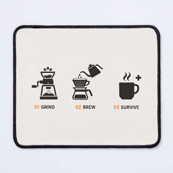 Item preview, Grind Brew Survive Coffee Morning Routine Minimalist Art designed and sold by SplashTastic.