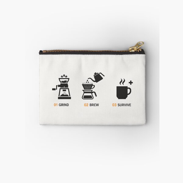 Item preview, Grind Brew Survive Coffee Morning Routine Minimalist Art designed and sold by SplashTastic.