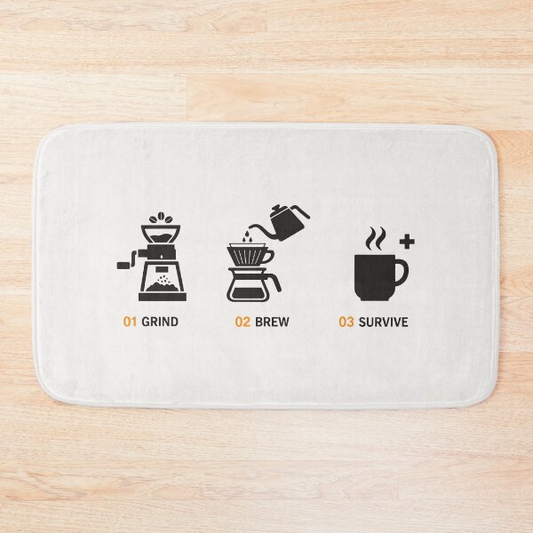 Item preview, Grind Brew Survive Coffee Morning Routine Minimalist Art designed and sold by SplashTastic.