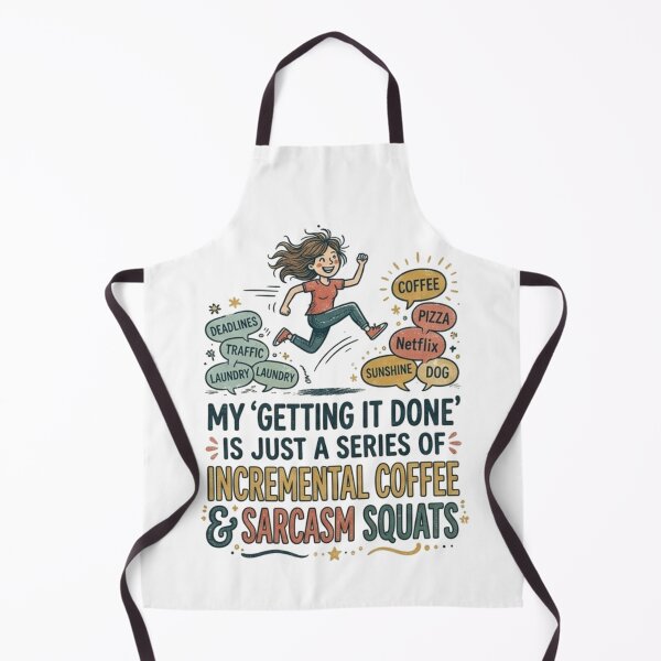 Item preview, Incremental Coffee & Sarcasm Squats – Funny Productivity Quote Design designed and sold by Inkae Studio.