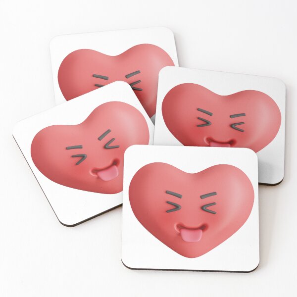 Item preview, Heart shape laughing emoticon showing tongue 3d designed and sold by GulArt.