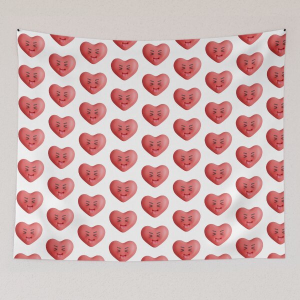 Item preview, Heart shape laughing emoticon showing tongue 3d designed and sold by GulArt.
