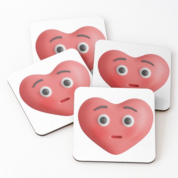 Item preview, Heart shape emoji with shy face expression 3d illustration designed and sold by GulArt.