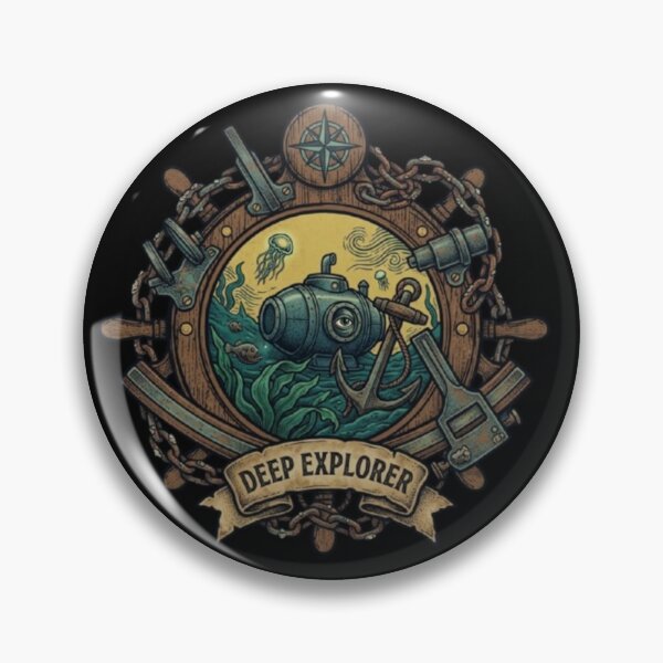 Item preview, Deep Explorer – Nautical Adventure Emblem designed and sold by Dogandesighn.
