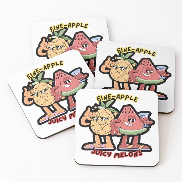 Item preview, "Fine-Apple & Juicy Melons Besties – Tropical Pun Duo Tee/Sticker" designed and sold by The-Melon-Cart.