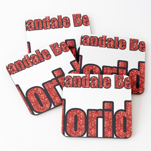 Item preview, Hallandale Beach Florida City Name With Red Rhinestone designed and sold by TheIconSmith.