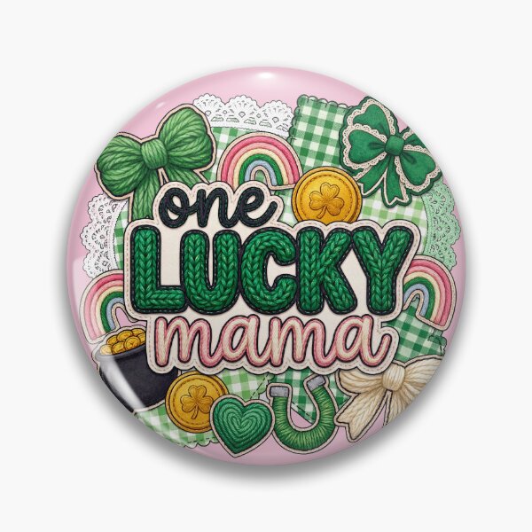 Item preview, One Lucky Mama St Patrick's Day Mom Embroidery Style Design designed and sold by matchakpop.