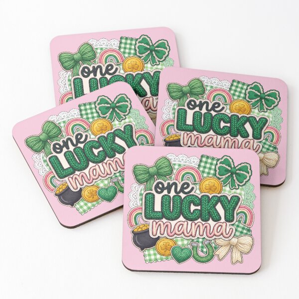 Item preview, One Lucky Mama St Patrick's Day Mom Embroidery Style Design designed and sold by matchakpop.