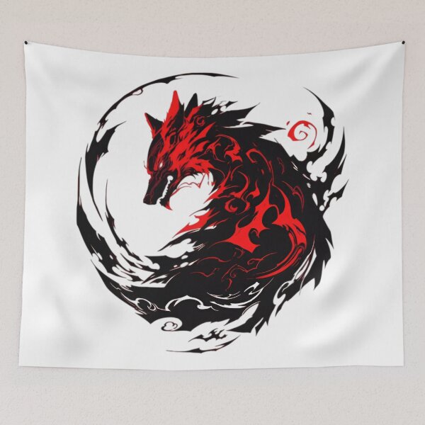 Item preview, Shadow Flame Wolf – Red Tribal Wolf Spirit Circle Dark Fantasy Animal Design designed and sold by Dyan4.