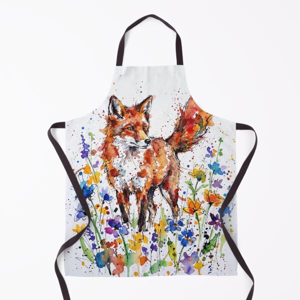Item preview, Fox in Wildflowers – Abstract Ink & Watercolour Art designed and sold by Printpix.