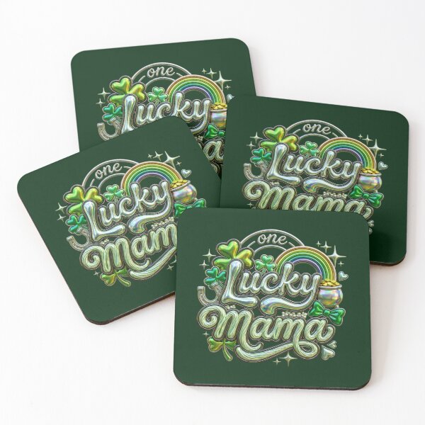 Item preview, One Lucky Mama St Patrick's Day Mom Chrome Style Design designed and sold by matchakpop.