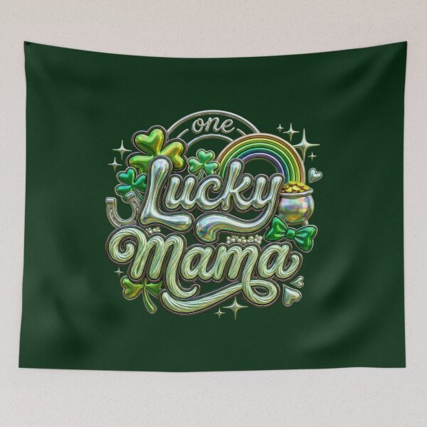 Item preview, One Lucky Mama St Patrick's Day Mom Chrome Style Design designed and sold by matchakpop.