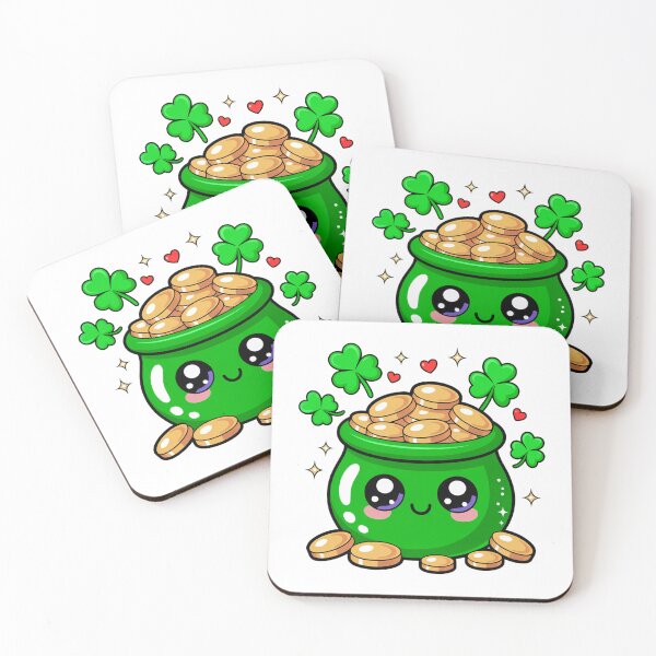 Item preview, Happy Lucky Green Pot of Gold Cartoon designed and sold by YounexxART.