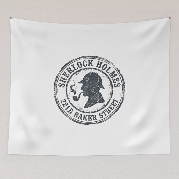 Item preview, Sherlock Holmes 221B Baker Street Dark Vintage Stamp Art designed and sold by Fenay Designs.