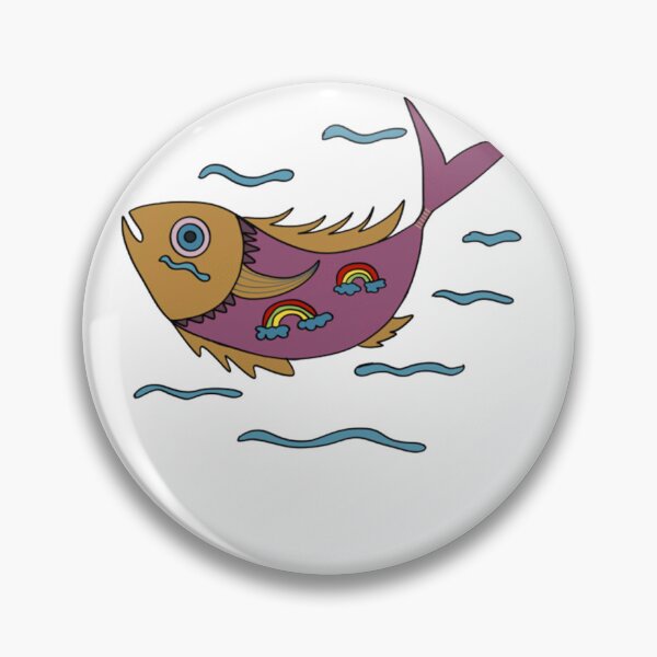Item preview, Psychedelic Rainbow Fish Drawing designed and sold by kemilaw.
