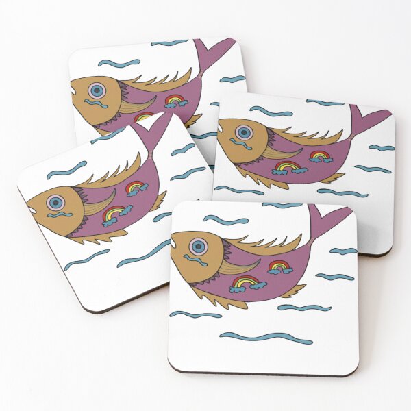 Item preview, Psychedelic Rainbow Fish Drawing designed and sold by kemilaw.