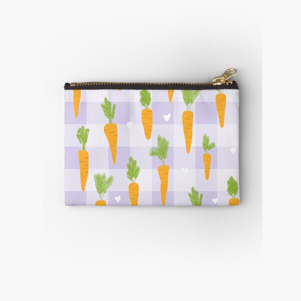 Item preview, Purple Gingham Carrots Easter Pattern designed and sold by Fern and Quill.