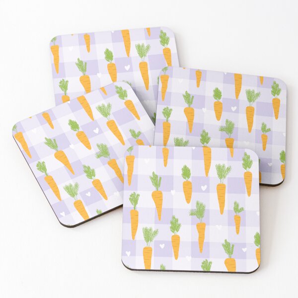 Item preview, Purple Gingham Carrots Easter Pattern designed and sold by Fern and Quill.