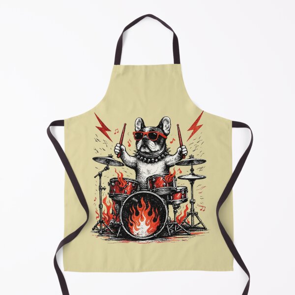 Item preview, French Bulldog Drummer – Rock Music Emblem designed and sold by Dogandesighn.