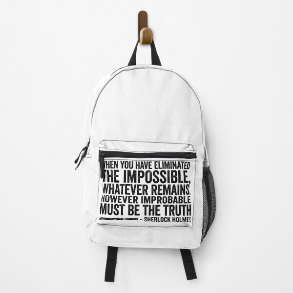 Item preview, Eliminated The Impossible Dark Sherlock Holmes Quote Typography designed and sold by Fenay Designs.