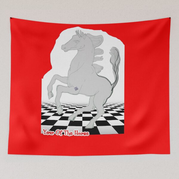 Item preview, Year Of The Horse - Horse Dancing on Chess Board (drawing by ACCI)  designed and sold by VanyssaGraphics.