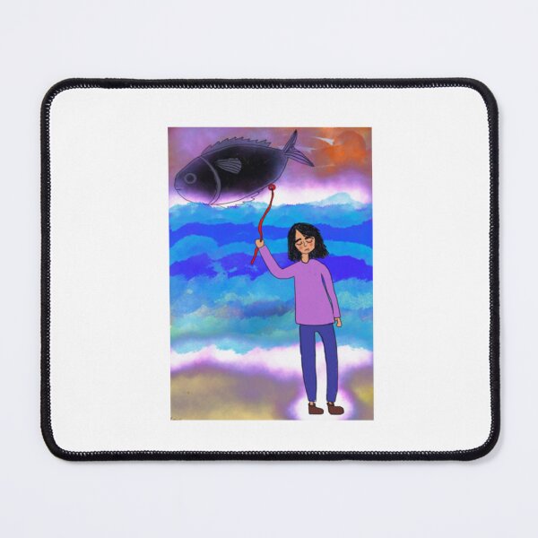 Item preview, Dreamy Girl Holding Balloon Fish  designed and sold by kemilaw.