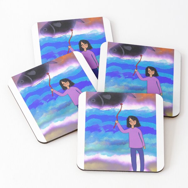 Item preview, Dreamy Girl Holding Balloon Fish  designed and sold by kemilaw.