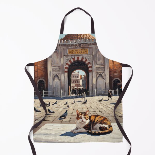 Item preview, Istanbul Spice Bazaar Entrance & Cat - Oil Painting Art designed and sold by Ascend777.