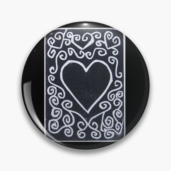 Item preview, Black & White Heart in Lino designed and sold by Katy Fryd.