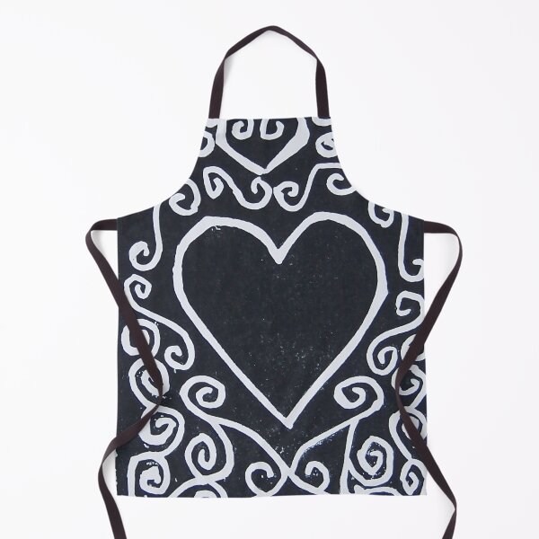 Item preview, Black & White Heart in Lino designed and sold by Katy Fryd.
