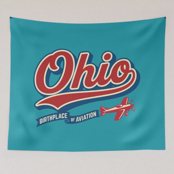 Item preview, Ohio "Birthplace of Aviation" Retro Slogan Tee designed and sold by Cozy-Old-Pub.