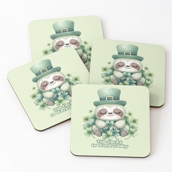 Item preview, Lucky But Lazy Sloth St Patrick’s Day Shirt – Cute Sloth Leprechaun Clover T-Shirt designed and sold by CandyKissDgtl.