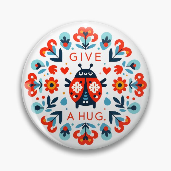 Item preview, Give a Hug Ladybug – Scandinavian Folk Art Nursery Rhyme by heidiannemorris © designed and sold by FOLK ART FUSION.