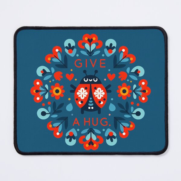 Item preview, Give a Hug Ladybug – Scandinavian Folk Art Nursery Rhyme by heidiannemorris © designed and sold by FOLK ART FUSION by heidiannemorris.