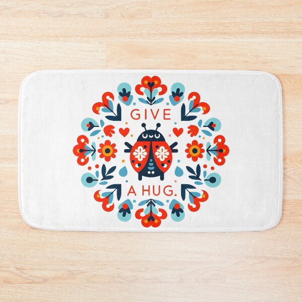 Item preview, Give a Hug Ladybug – Scandinavian Folk Art Nursery Rhyme by heidiannemorris © designed and sold by FOLK ART FUSION by heidiannemorris.