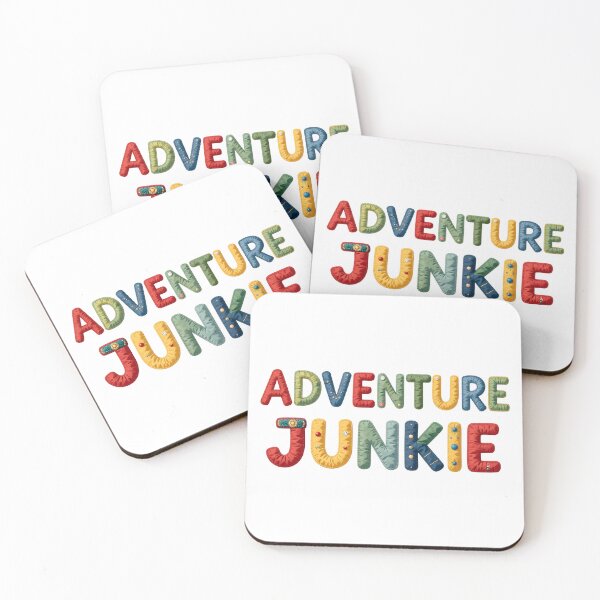 Item preview, ADVENTURE JUNKIE - IN COLORFUL FAUX LETTERING designed and sold by AlexOBrienArt.