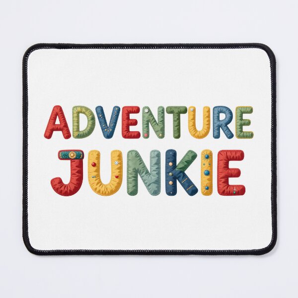 Item preview, ADVENTURE JUNKIE - IN COLORFUL FAUX LETTERING designed and sold by AlexOBrienArt.