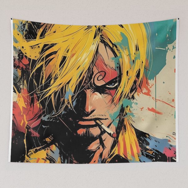 Item preview, Blonde Anime Rebel – Neon Paint Splash Street Art Anime Style Portrait designed and sold by Dyan4.