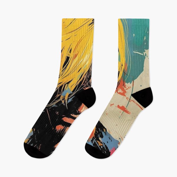 Item preview, Blonde Anime Rebel – Neon Paint Splash Street Art Anime Style Portrait designed and sold by Dyan4.