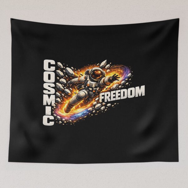 Item preview, Astronaut Bursting Through Cosmic Freedom Typography - Space Streetwear Digital Art designed and sold by MKreative Studio.