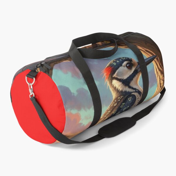 Item preview, Mystical Woodpecker at Sunset – Runic Feathers and Painterly Forest Magic in Vivid Colors designed and sold by FotoworldEdel.