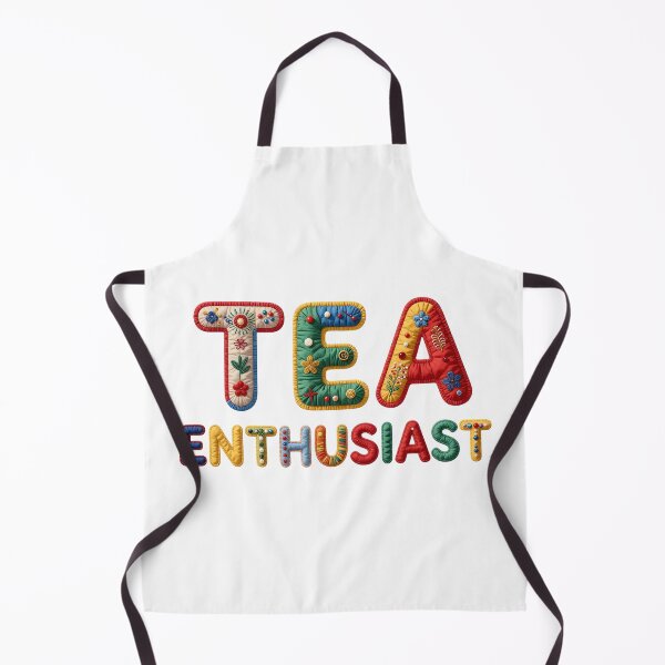 Item preview, TEA ENTHUSIAST - IN COLORFUL FAUX LETTERING designed and sold by AlexOBrienArt.
