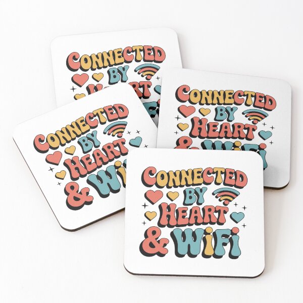 Item preview, Connected by Heart & WiFi.  Cute Love Tech Quote Retro Typography Design designed and sold by Aarvya Fashion Club ( A.F.C ).