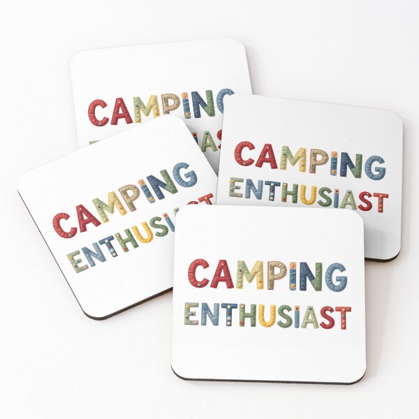 Item preview, CAMPING ENTHUSIAST - IN COLORFUL FAUX LETTERING designed and sold by AlexOBrienArt.