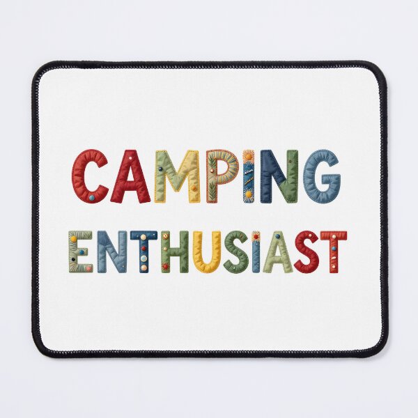 Item preview, CAMPING ENTHUSIAST - IN COLORFUL FAUX LETTERING designed and sold by AlexOBrienArt.