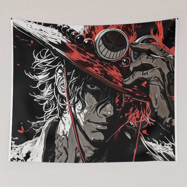 Item preview, Flame Hat Pirate – Dark Anime Style Red Shadow Warrior Portrait designed and sold by Dyan4.