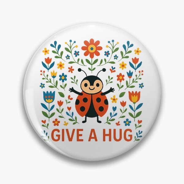 Item preview, Give a Hug Ladybug – Scandinavian Folk Art Nursery Rhyme by heidiannemorris © designed and sold by FOLK ART FUSION by heidiannemorris.